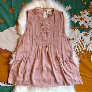 🌸 Knox Rose 🌸 blush pink crochet boho tunic top